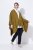 Ulla Popken 841117 Πλεκτό oversized πόντσο με στρας Λαδί - Πόντσο και κάπες - 