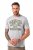JP1880 T-shirt Short Sleeve Chest Print Grey Melange - Μακό μπλουζάκια - Aνδρικά μπλουζεσ μεγάλα μεγέθη