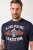 JP1880 T-Shirt Short Sleeve Chest Print Navy - Μακό μπλουζάκια - Aνδρικά μπλουζεσ μεγάλα μεγέθη