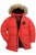 JP1880 Parka Quilted Faux Fur Hood Red - Μπουφάν - Aνδρικά μπουφαν μεγάλα μεγέθη