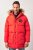 JP1880 Parka Quilted Faux Fur Hood Red - Μπουφάν - Aνδρικά μπουφαν μεγάλα μεγέθη