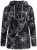 Ulla Popken 842758 Φλοράλ μπουφάν fleece με κουκούλα Μαύρο - Ρούχα φλις - 