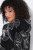 Ulla Popken 842758 Φλοράλ μπουφάν fleece με κουκούλα Μαύρο - Ρούχα φλις - 