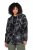 Ulla Popken 842758 Φλοράλ μπουφάν fleece με κουκούλα Μαύρο - Ρούχα φλις - 
