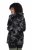 Ulla Popken 842758 Φλοράλ μπουφάν fleece με κουκούλα Μαύρο - Ρούχα φλις - 
