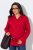 Ulla Popken 846021 Παλτό fleece Κόκκινο - Παλτό - Γυναικεία Παλτό σε Μεγάλα Μεγέθη
