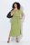 Ulla Popken 848829 Μίντι φόρεμα με κοντά μανίκια και κορδόνι Ανοιχτό πράσινο - Μίντι φορέματα - Γυναικεία Midi Φορέματα σε Μεγάλα Μεγέθη