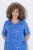 Ulla Popken 850204 Εμπριμέ φόρεμα t-shirt με βολάν Μπλε - Φορέματα ζέρσεϊ - 