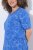 Ulla Popken 850204 Εμπριμέ φόρεμα t-shirt με βολάν Μπλε - Φορέματα ζέρσεϊ - 