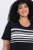 Ulla Popken 852079 Ριγέ φόρεμα t-shirt Μαύρο - Φορέματα - Φορέματα για όλα τα μεγέθη