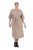 Ulla Popken 852288 Μίντι φόρεμα με κοντά μανίκια και ζώνη για δέσιμο Ανοιχτό καφέ - Μίντι φορέματα - Γυναικεία Midi Φορέματα σε Μεγάλα Μεγέθη