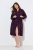 Ulla Popken 853168 Πετσετέ μπουρνούζι με animal print Δαμασκηνί - Ρόμπες & μπουρνούζια - 