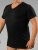 20 Nodi 9001 Short Sleeve V-Neck in Stretch Cotton Black - Μπλουζάκια κάτω από πουκάμισα -
