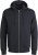 Jack & Jones BRADLEY Zip Hoodi Black - φούτερ/Φούτερ με κουκούλα - φούτερ/Φούτερ με κουκούλα ανδρικά μεγάλα μεγέθη 