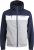 Jack & Jones RUSH White/Grey Blocking Bomber Jacket with Hood Navy Blazer - Μπουφάν - Aνδρικά μπουφαν μεγάλα μεγέθη