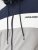 Jack & Jones RUSH White/Grey Blocking Bomber Jacket with Hood Navy Blazer - Μπουφάν - Aνδρικά μπουφαν μεγάλα μεγέθη