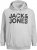 Jack & Jones CORP LOGO Large Print Hoodie Light Grey Melange - φούτερ/Φούτερ με κουκούλα - φούτερ/Φούτερ με κουκούλα ανδρικά μεγάλα μεγέθη 
