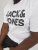 Jack & Jones CORP Logo T-Shirt White w Large Black Print - Μακό μπλουζάκια - Aνδρικά μπλουζεσ μεγάλα μεγέθη