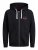 Jack & Jones JJSTAMP ZIP Hoodie Black - φούτερ/Φούτερ με κουκούλα - φούτερ/Φούτερ με κουκούλα ανδρικά μεγάλα μεγέθη 