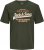 Jack & Jones JJELOGO O-Neck T-Shirt Kombu Green - Μακό μπλουζάκια - Aνδρικά μπλουζεσ μεγάλα μεγέθη
