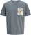 Jack & Jones Split Pocket Print T-Shirt Grey - Μακό μπλουζάκια - Aνδρικά μπλουζεσ μεγάλα μεγέθη