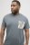 Jack & Jones Split Pocket Print T-Shirt Grey - Μακό μπλουζάκια - Aνδρικά μπλουζεσ μεγάλα μεγέθη