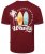 Kam Jeans 5709 Summer Adventure Print Tee Burgundy - Μακό μπλουζάκια - Aνδρικά μπλουζεσ μεγάλα μεγέθη