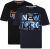 Kam Jeans 5736 NY Print T-Shirts 2-Pack - Μακό μπλουζάκια - Aνδρικά μπλουζεσ μεγάλα μεγέθη