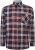 Kam Jeans P038 LS Premium Cotton Check Shirt Navy - Πουκάμισα - Aνδρικά πουκαμισα μεγαλα μεγάλα μεγέθη