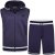 Kam Jeans TS005 Retro Tracky Set (Shorts/Sleeveless Hoodie) Navy - Σετ φόρμεσ - Σετ Ανδρικές Φόρμες μεγάλα μεγέθη 
