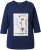 Ulla Popken Decorative Plant 3/4 Sleeve T-Shirt Ink Blue - Τυπωμένα T-shirts για γυναίκες - 