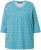 Ulla Popken Flower Print 3/4 Sleeve A-Line Tee Deep Aqua - Τυπωμένα T-shirts για γυναίκες - 