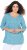 Ulla Popken Flower Print 3/4 Sleeve A-Line Tee Deep Aqua - Τυπωμένα T-shirts για γυναίκες - 