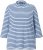 Ulla Popken Striped 3/4 Sleeve Turtleneck Tee Light Blue - Τυπωμένα T-shirts για γυναίκες - 