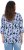 Ulla Popken Floral Print 3/4 Sleeve V-Neck Tee Navy Blue - Τυπωμένα T-shirts για γυναίκες - 
