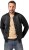 JP1880 College Jacket Scuba Fabric with Zipper Black - Μπουφάν - Aνδρικά μπουφαν μεγάλα μεγέθη