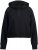 Ulla Popken Ribbed Inset Zip Collar Hoodie Black - φούτερ/Φούτερ με κουκούλα - 