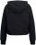 Ulla Popken Ribbed Inset Zip Collar Hoodie Black - φούτερ/Φούτερ με κουκούλα - 