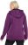 Ulla Popken Sweater Knit Fleece Hoodie Aubergine - φούτερ/Φούτερ με κουκούλα - 