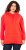 Ulla Popken Back Print Kangaroo Pocket Hoodie Hibiscus Red - φούτερ/Φούτερ με κουκούλα - 