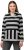 Ulla Popken Mixed Stripe Long Sleeve Hoodie Black - φούτερ/Φούτερ με κουκούλα - 