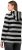 Ulla Popken Mixed Stripe Long Sleeve Hoodie Black - φούτερ/Φούτερ με κουκούλα - 