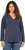 Ulla Popken Open Edged Long Sleeve V-Neck Hoodie Navy - φούτερ/Φούτερ με κουκούλα - 