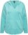 Ulla Popken Open Edged Long Sleeve V-Neck Hoodie Mint Green - φούτερ/Φούτερ με κουκούλα - 