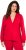 Ulla Popken Plunge Neck Long Sleeve Hoodie Salsa Red - φούτερ/Φούτερ με κουκούλα - 
