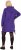 Ulla Popken Longline Lace Up Hoodie Purple - φούτερ/Φούτερ με κουκούλα - 