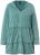 Ulla Popken Tiered Flounce Panel Zip Up Hoodie Green - φούτερ/Φούτερ με κουκούλα - 