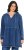 Ulla Popken Indigo Dyed Flounce Panel Hoodie Blue - φούτερ/Φούτερ με κουκούλα - 