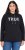 Ulla Popken TRUE Lettering Hoodie Black - φούτερ/Φούτερ με κουκούλα - 
