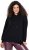 Ulla Popken Decorative Lace-Up Hoodie Black - φούτερ/Φούτερ με κουκούλα - 